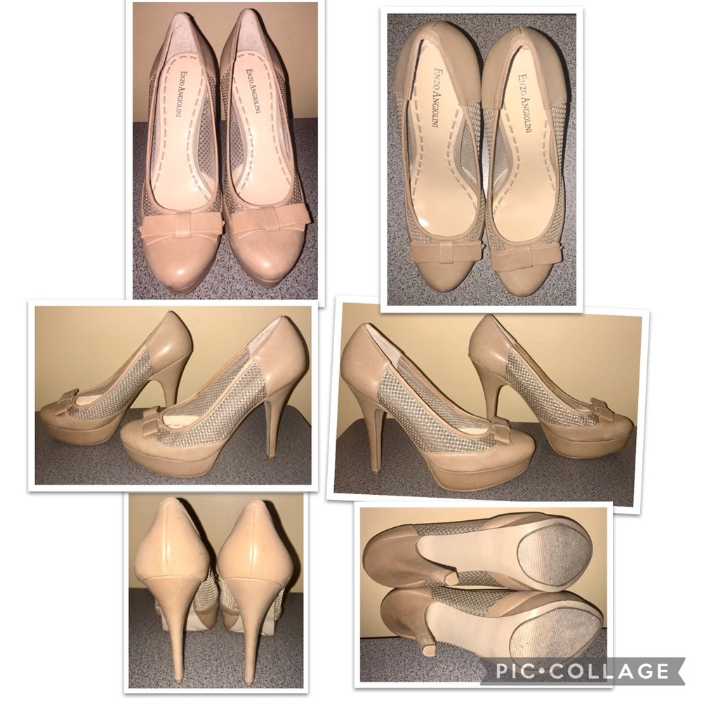 Enzo Angiolini beige platform pumps
